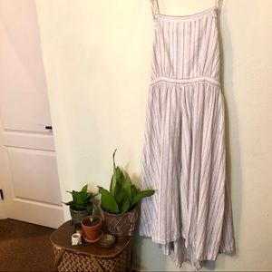 BP White Striped Linen Dress